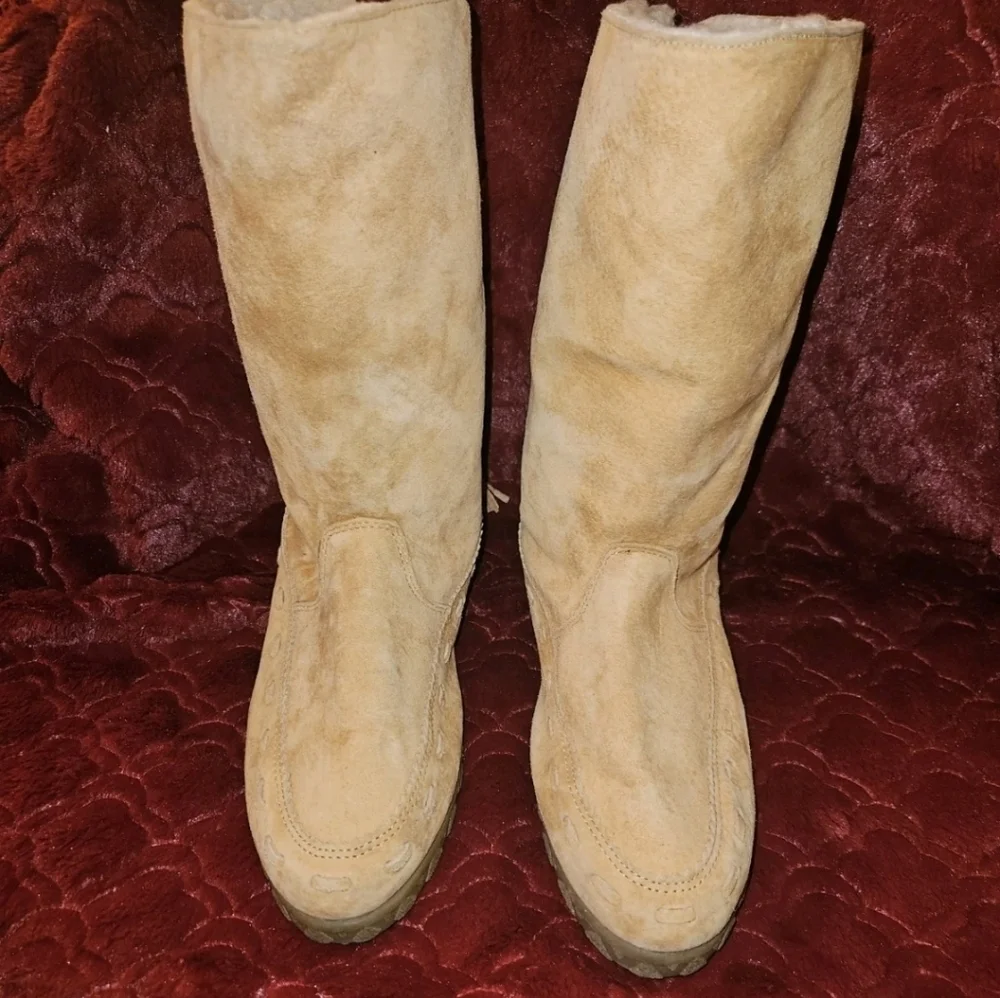 Khombu Boots Women's Brown Leather Upper Navajo Winter Weather Boots Size 10